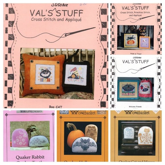 Val's Stuff Counted Cross Stitch Pattern Books Set Of 6 Crafts Decor Seasons - Picture 1 of 5